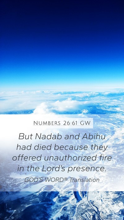 Numbers 26:61 GW Bible Verse Image