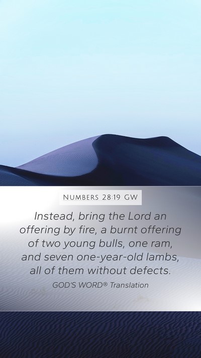 Numbers 28:19 GW Bible Verse Image