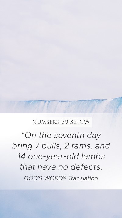 Numbers 29:32 GW Bible Verse Image