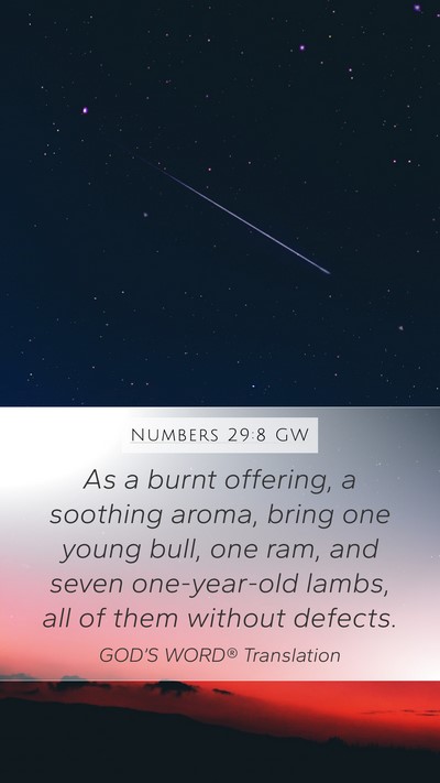 Numbers 29:8 GW Bible Verse Image