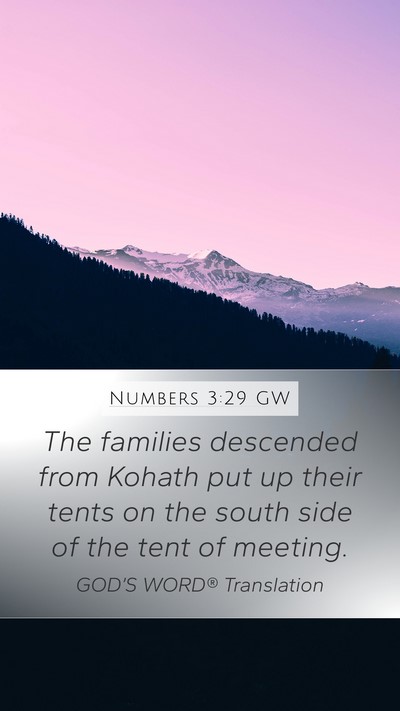 Numbers 3:29 GW Bible Verse Image