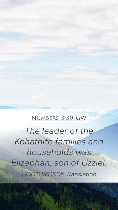 Numbers 3:30 GW Bible Verse Image