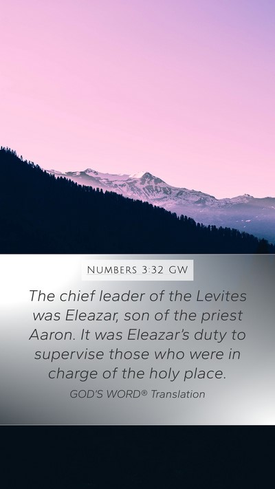Numbers 3:32 GW Bible Verse Image