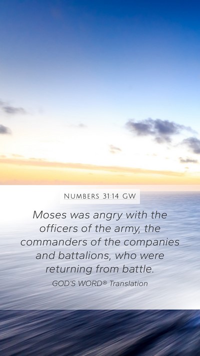 Numbers 31:14 GW Bible Verse Image