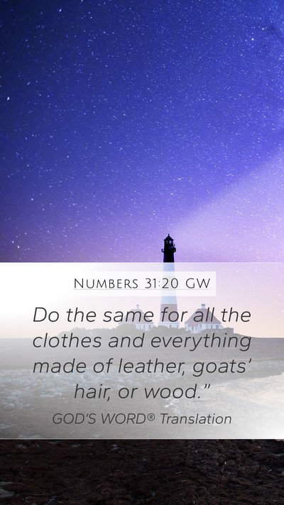 Numbers 31:20 GW Bible Verse Image