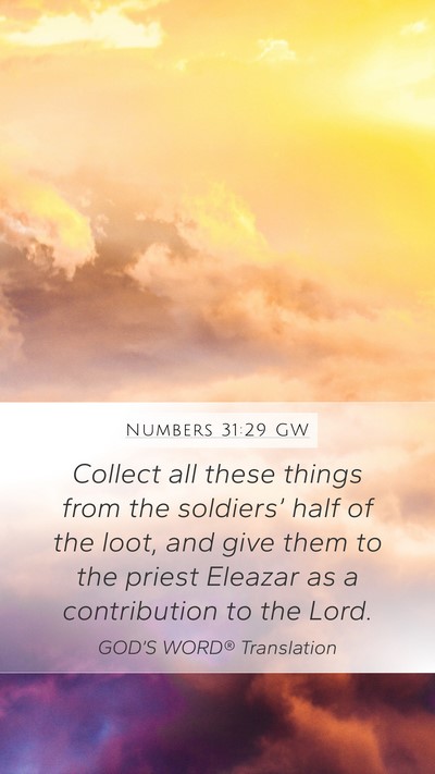 Numbers 31:29 GW Bible Verse Image