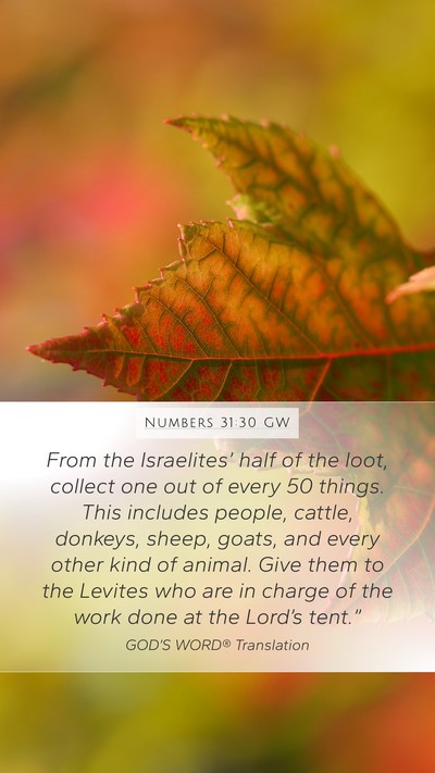 Numbers 31:30 GW Bible Verse Image