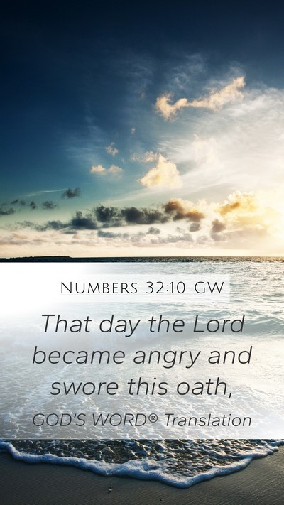 Numbers 32:10 GW Bible Verse Image
