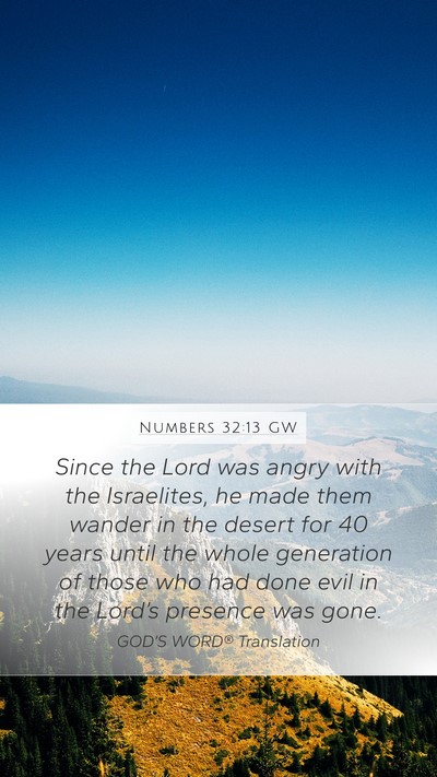 Numbers 32:13 GW Bible Verse Image