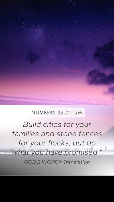 Numbers 32:24 GW Bible Verse Image
