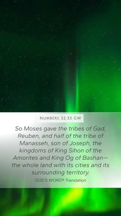 Numbers 32:33 GW Bible Verse Image