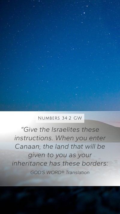 Numbers 34:2 GW Bible Verse Image