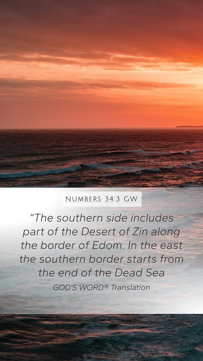 Numbers 34:3 GW Bible Verse Image