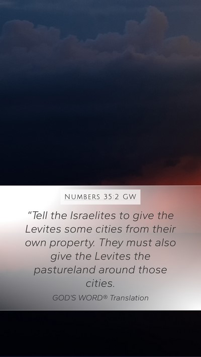 Numbers 35:2 GW Bible Verse Image