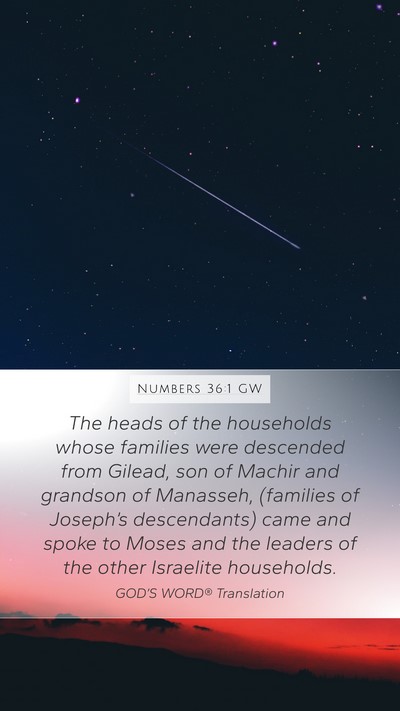Numbers 36:1 GW Bible Verse Image
