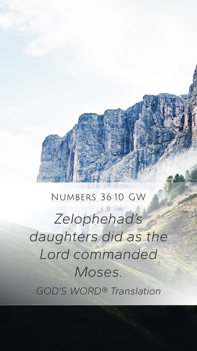 Numbers 36:10 GW Bible Verse Image