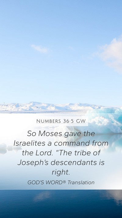 Numbers 36:5 GW Bible Verse Image