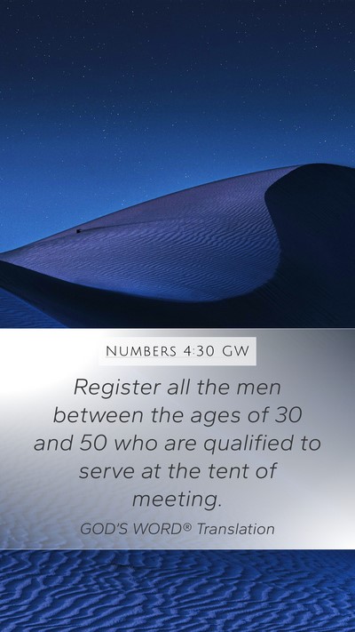 Numbers 4:30 GW Bible Verse Image
