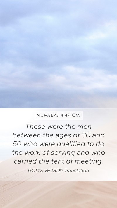 Numbers 4:47 GW Bible Verse Image