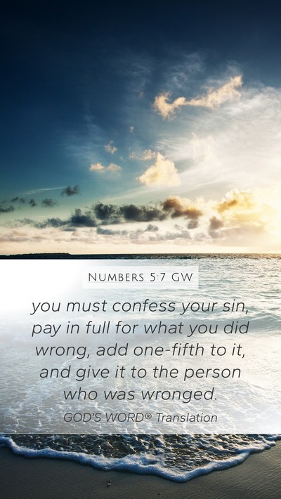 Numbers 5:7 GW Bible Verse Image
