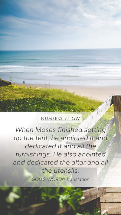Numbers 7:1 GW Bible Verse Image