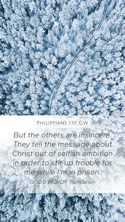 Philippians 1:17 GW Bible Verse Image
