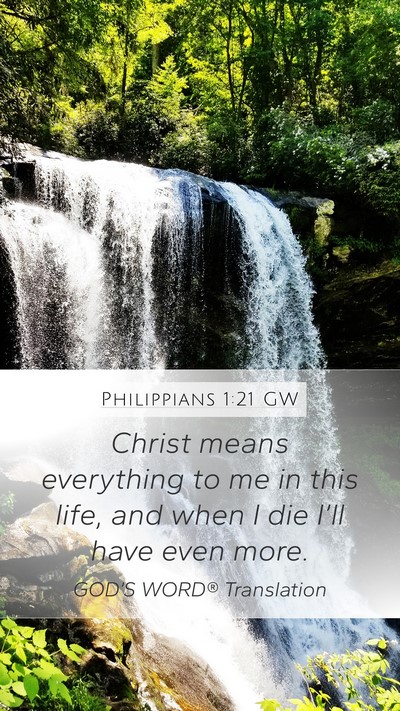 Philippians 1:21 GW Bible Verse Image