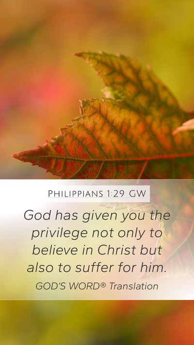 Philippians 1:29 GW Bible Verse Image