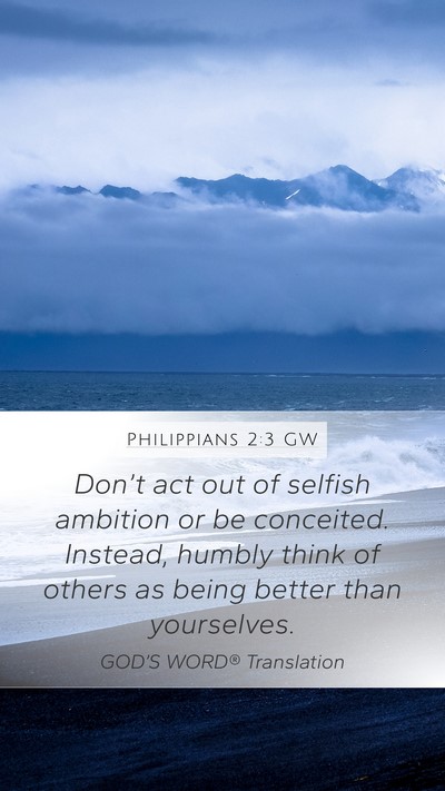 Philippians 2:3 GW Bible Verse Image