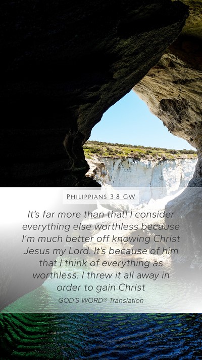 Philippians 3:8 GW Bible Verse Image