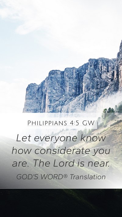 Philippians 4:5 GW Bible Verse Image