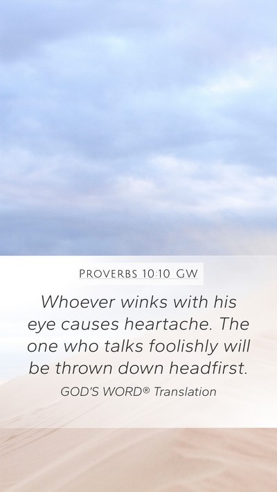 Proverbs 10:10 GW Bible Verse Image