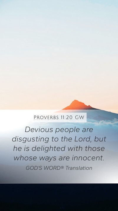 Proverbs 11:20 GW Bible Verse Image