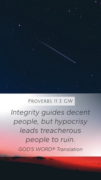 Proverbs 11:3 GW Bible Verse Image
