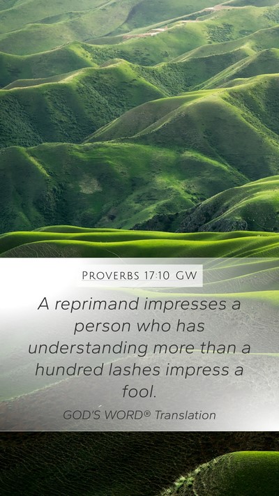 Proverbs 17:10 GW Bible Verse Image