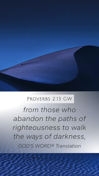 Proverbs 2:13 GW Bible Verse Image
