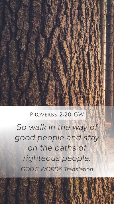 Proverbs 2:20 GW Bible Verse Image