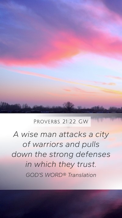 Proverbs 21:22 GW Bible Verse Image