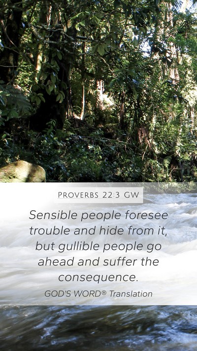 Proverbs 22:3 GW Bible Verse Image