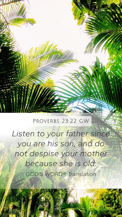 Proverbs 23:22 GW Bible Verse Image
