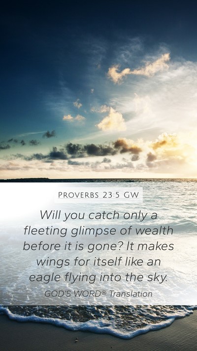 Proverbs 23:5 GW Bible Verse Image