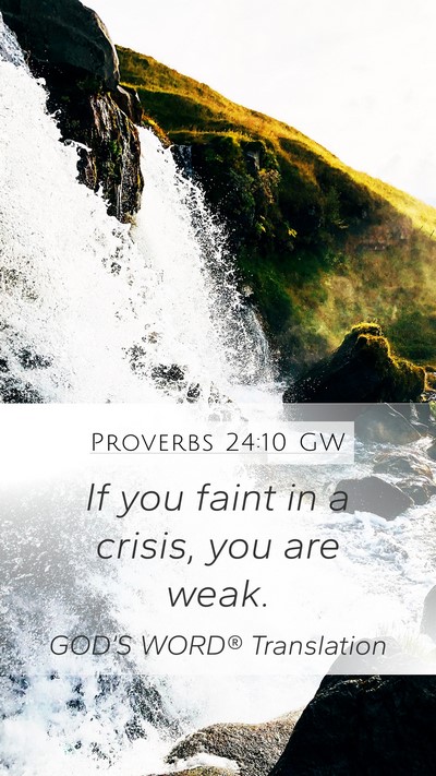 Proverbs 24:10 GW Bible Verse Image