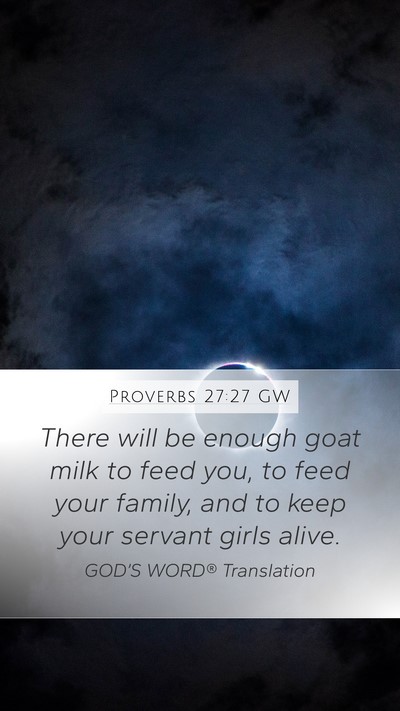 Proverbs 27:27 GW Bible Verse Image