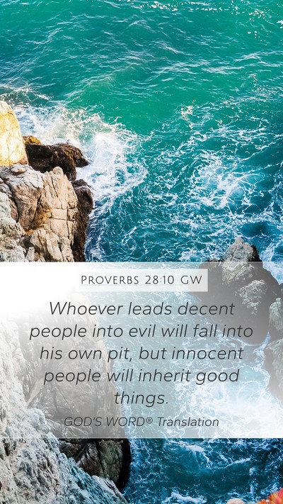 Proverbs 28:10 GW Bible Verse Image