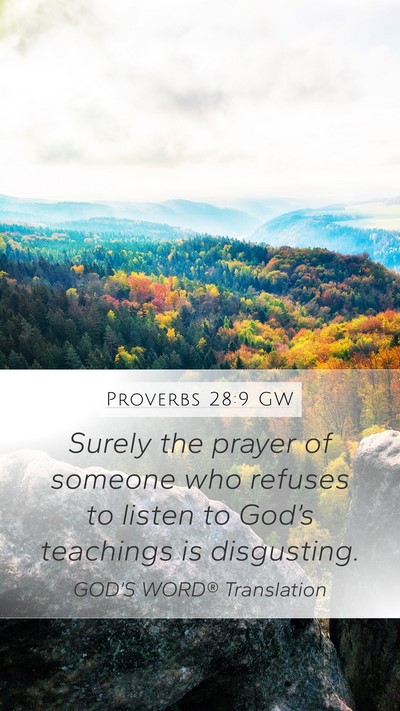 Proverbs 28:9 GW Bible Verse Image