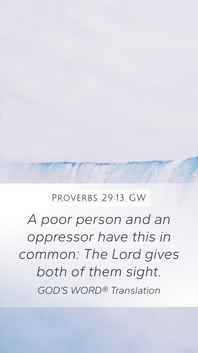 Proverbs 29:13 GW Bible Verse Image