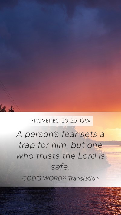 Proverbs 29:25 GW Bible Verse Image