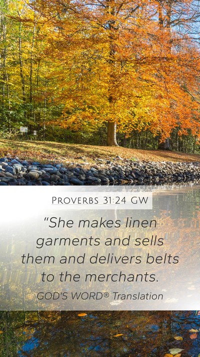 Proverbs 31:24 GW Bible Verse Image