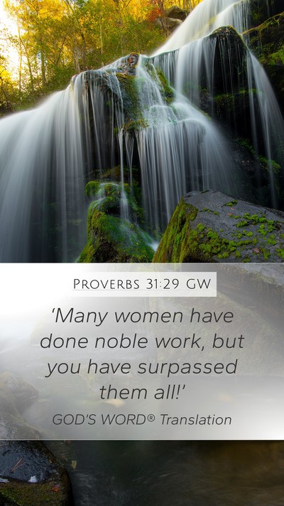 Proverbs 31:29 GW Bible Verse Image