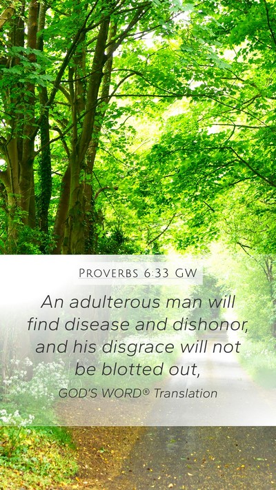Proverbs 6:33 GW Bible Verse Image